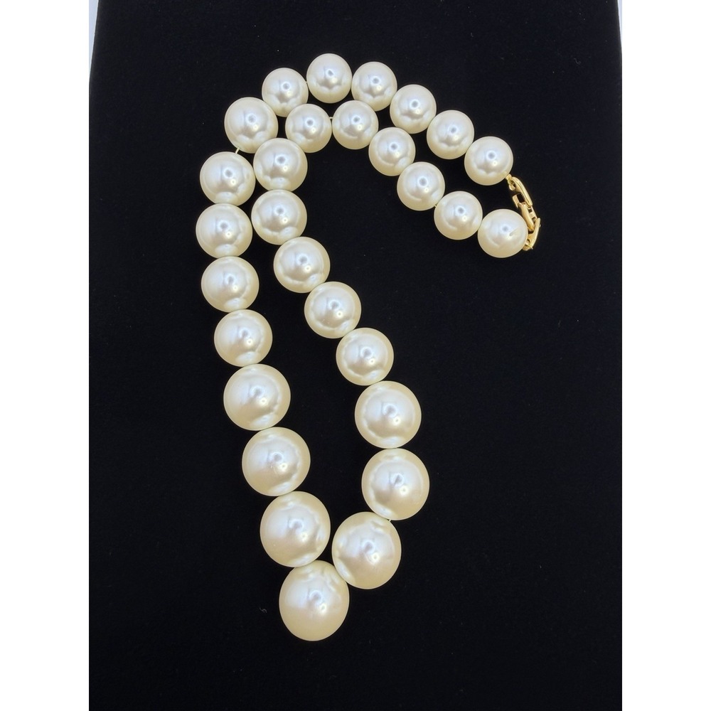 Napier Pearl Necklace Bridal Chunky Graduated V Drop Statement Wedding - Picture 9 of 9